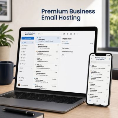 Premium Business Email Hosting on Desktop and Mobile